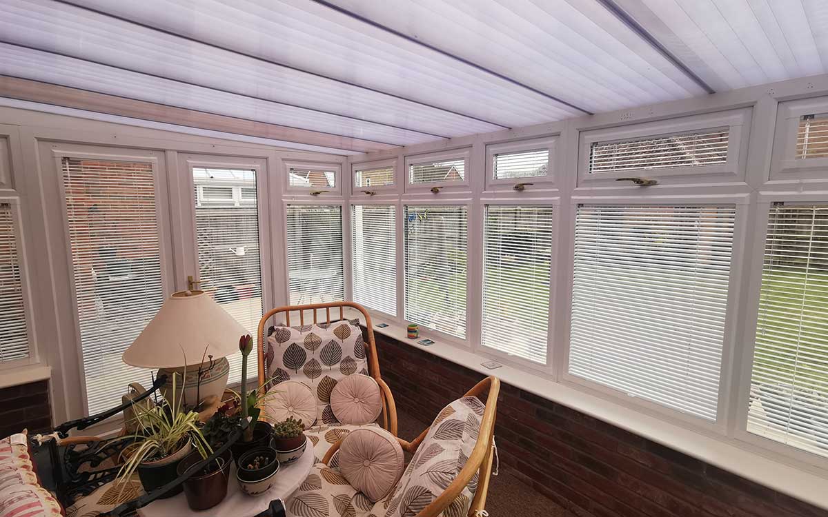 Conservatory blinds fitted in Bury St Edmunds