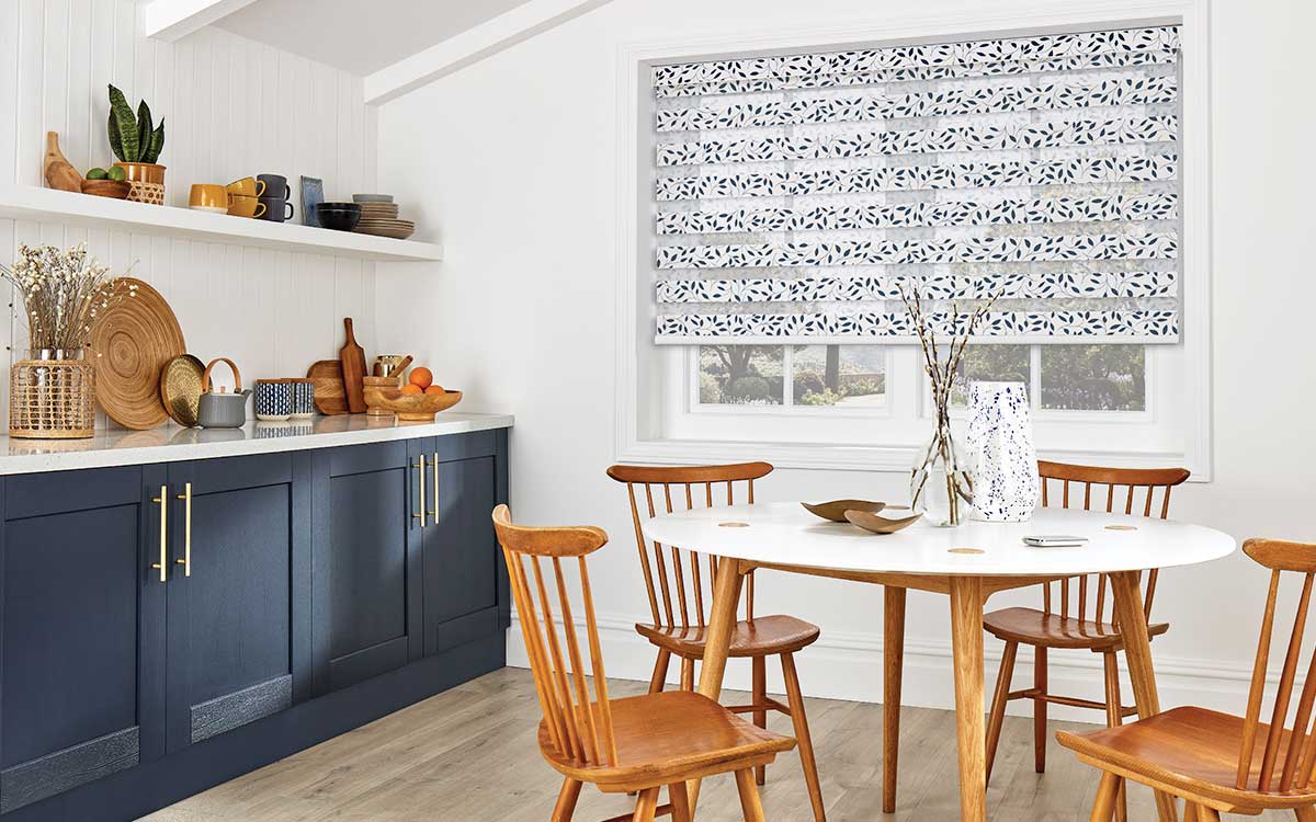 Motorised blinds in a living room