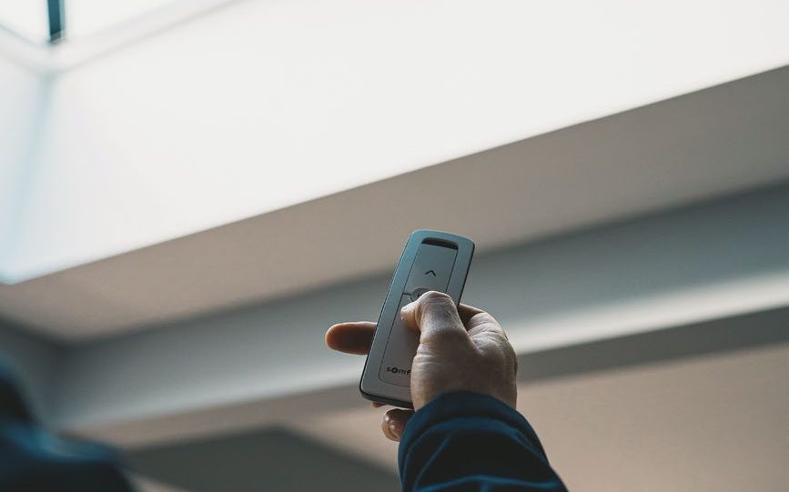 Operating a skylight blind with a handheld remote