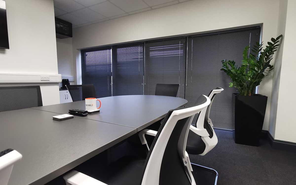 Venetian blinds fitted in a kitchen