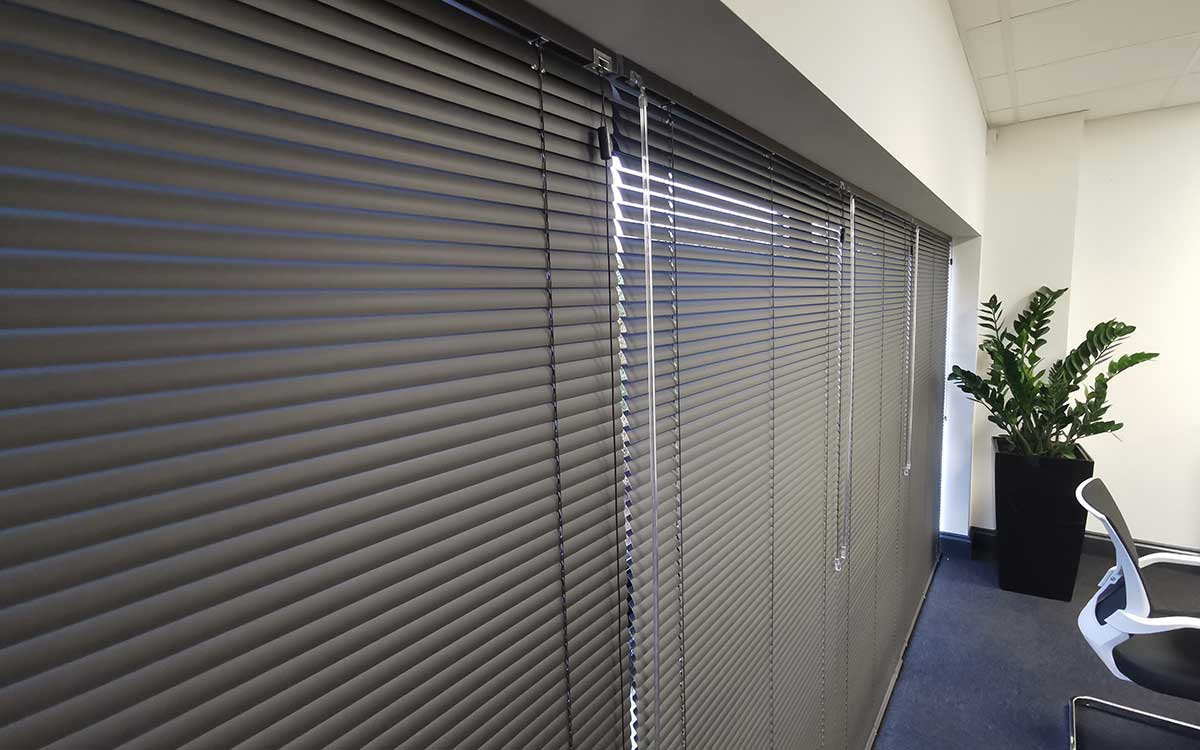 Venetian blinds installed in a bathroom