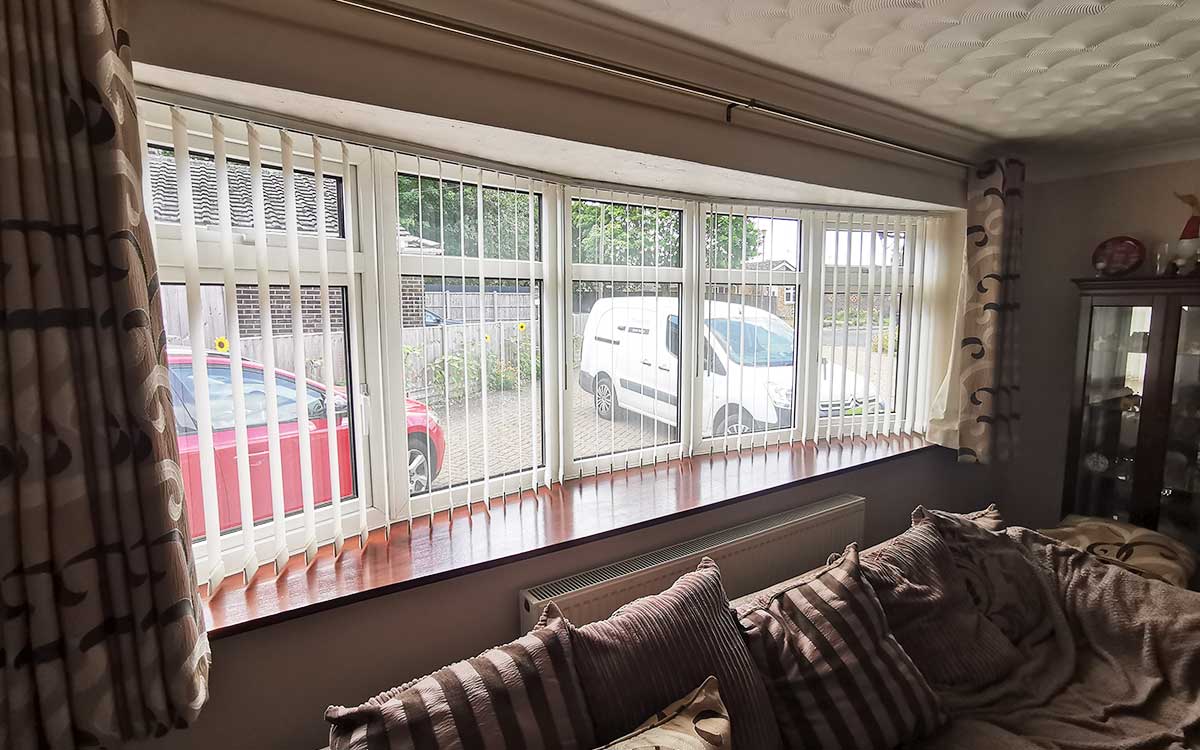 Vertical blinds on bi-fold doors