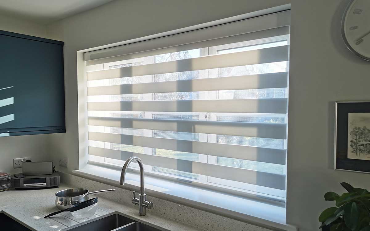 Vision day-night blinds installed in a bedroom